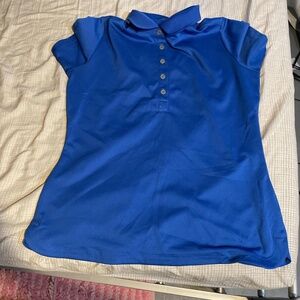 Nike Dri-Fit Golf Blue Collared Polo Shirt Button Down Size Medium